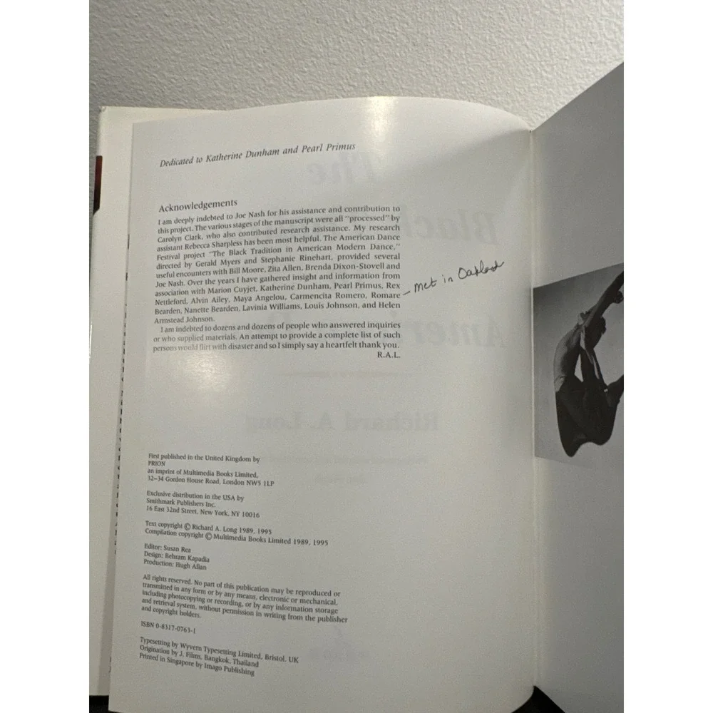 The Black Tradition in American Dance Richard A Long Hardcover 1995 Book